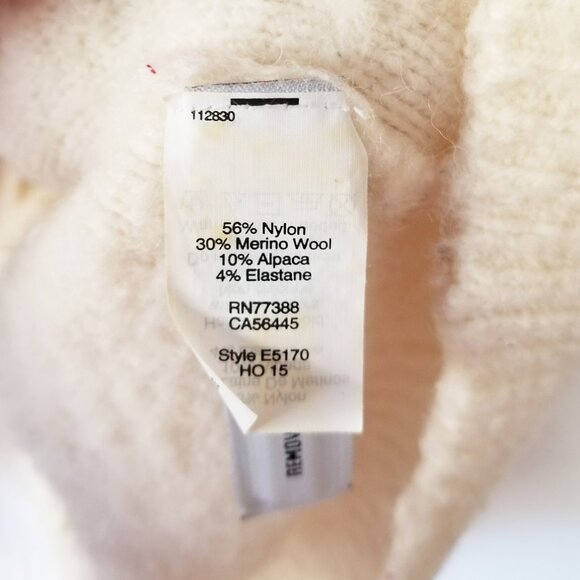 Madewell Snow Globe Bobble Turtleneck Sweater Wool Alpaca Blend Ivory Cream S - Picture 6 of 13